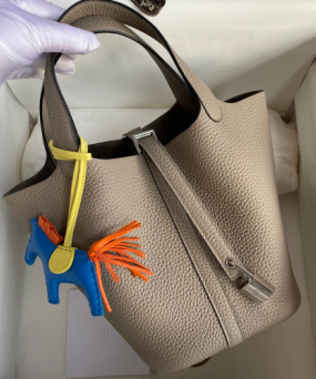 에르메스 피코탄 락18 에토프 은장 소가죽